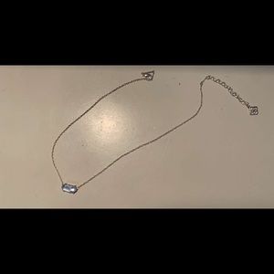 Silver Kendra Scott necklace/light blue pendent